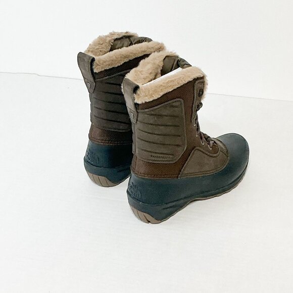 The North Face NWB Sz 6 Brown Shellista IV Waterproof Leather Mid Boots - Picture 10 of 14